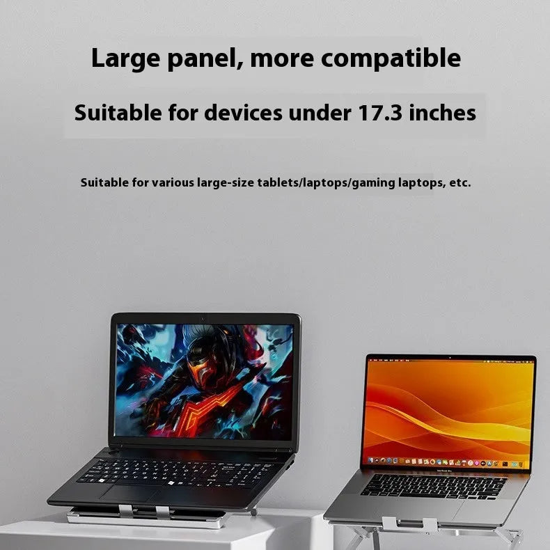 Aluminium alloy folding laptop cooling riser with 270x210mm dimensions