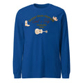 Men's blue loose fit polyester sweater with printed design in Japanese Korean casual style