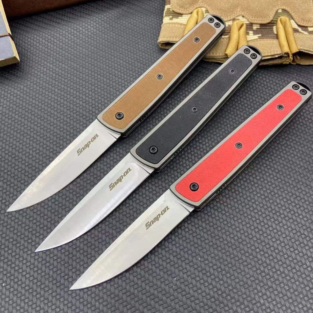 Folding fruit knife with stainless steel blade in open position showing 17cm length