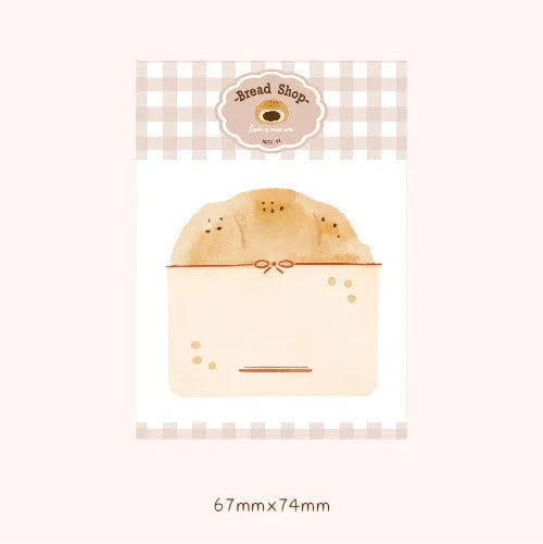 A6 Food Bread Handbook notebook with back card, open to show 80g paper, in Bread01, Bread02, Tomato, or Yogurt colour options.