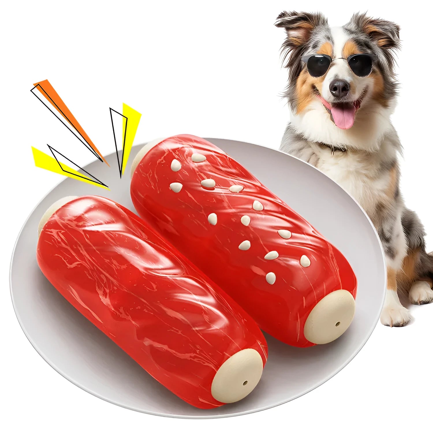 Primary colour plastic glue toothbrush snail molar rod dog chew toy
