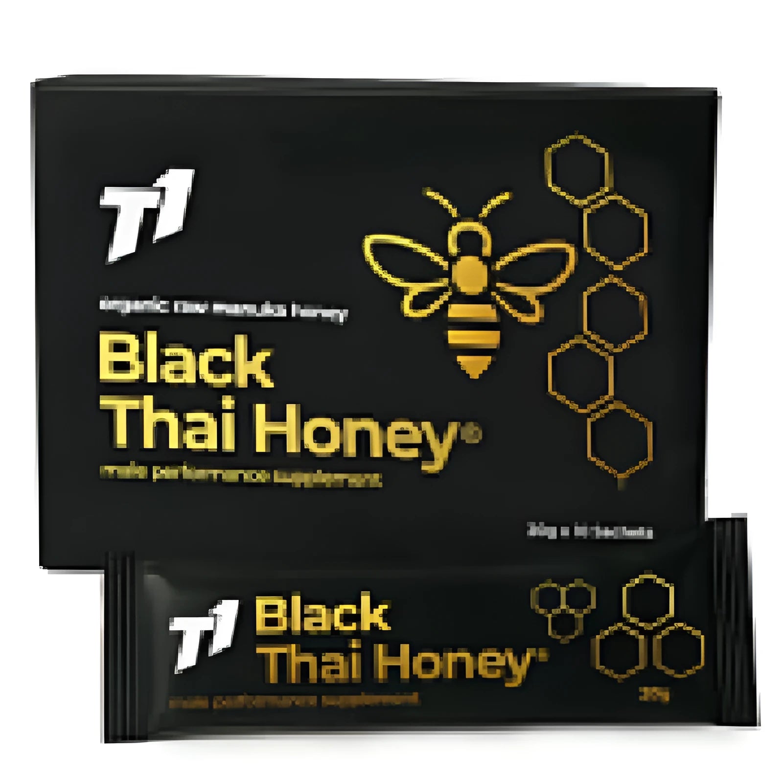 500g jar of T1 Black Thai Honey with distinctive black colour