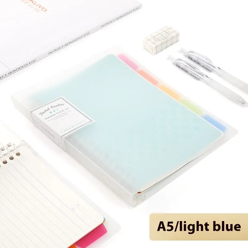 Refillable B5 spiral notebook with coloured PP cover and loose-leaf paper