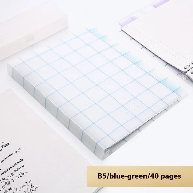 Refillable B5 spiral notebook with coloured PP cover and loose-leaf paper