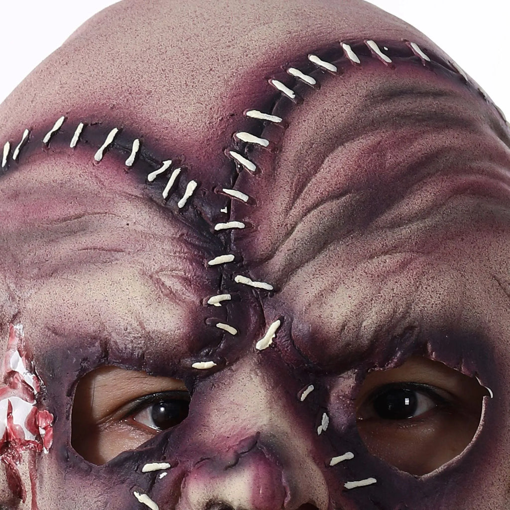 Three-sided grimace horror mask in natural latex for adult Halloween parties