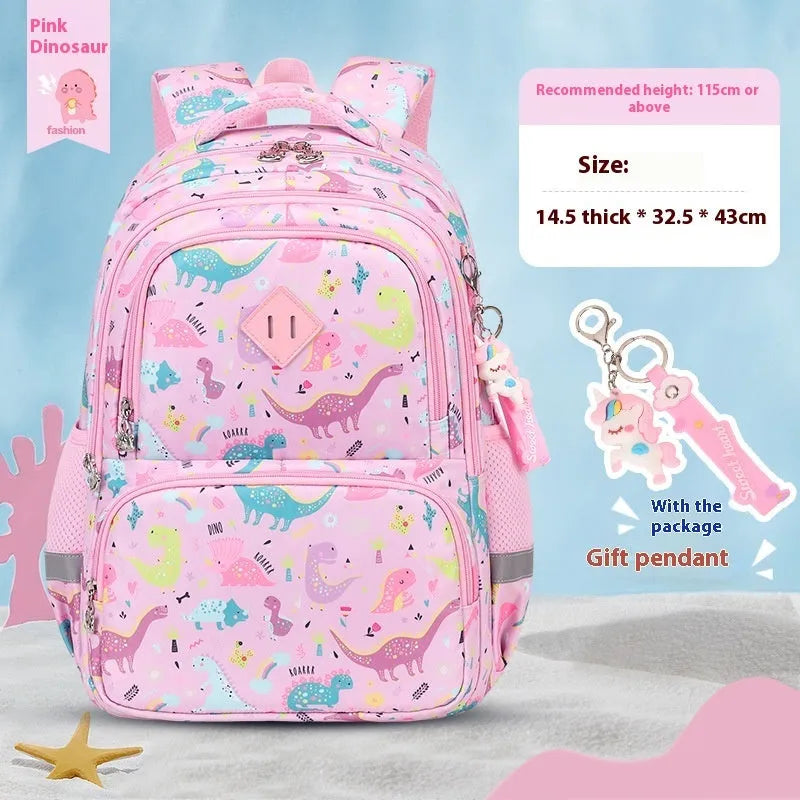 Children's waterproof school backpack in Oxford cloth with curved shoulder straps and spine protection feature