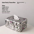 Ceramic tissue box with matte finish in coconut milk white or silver electroplated colour options