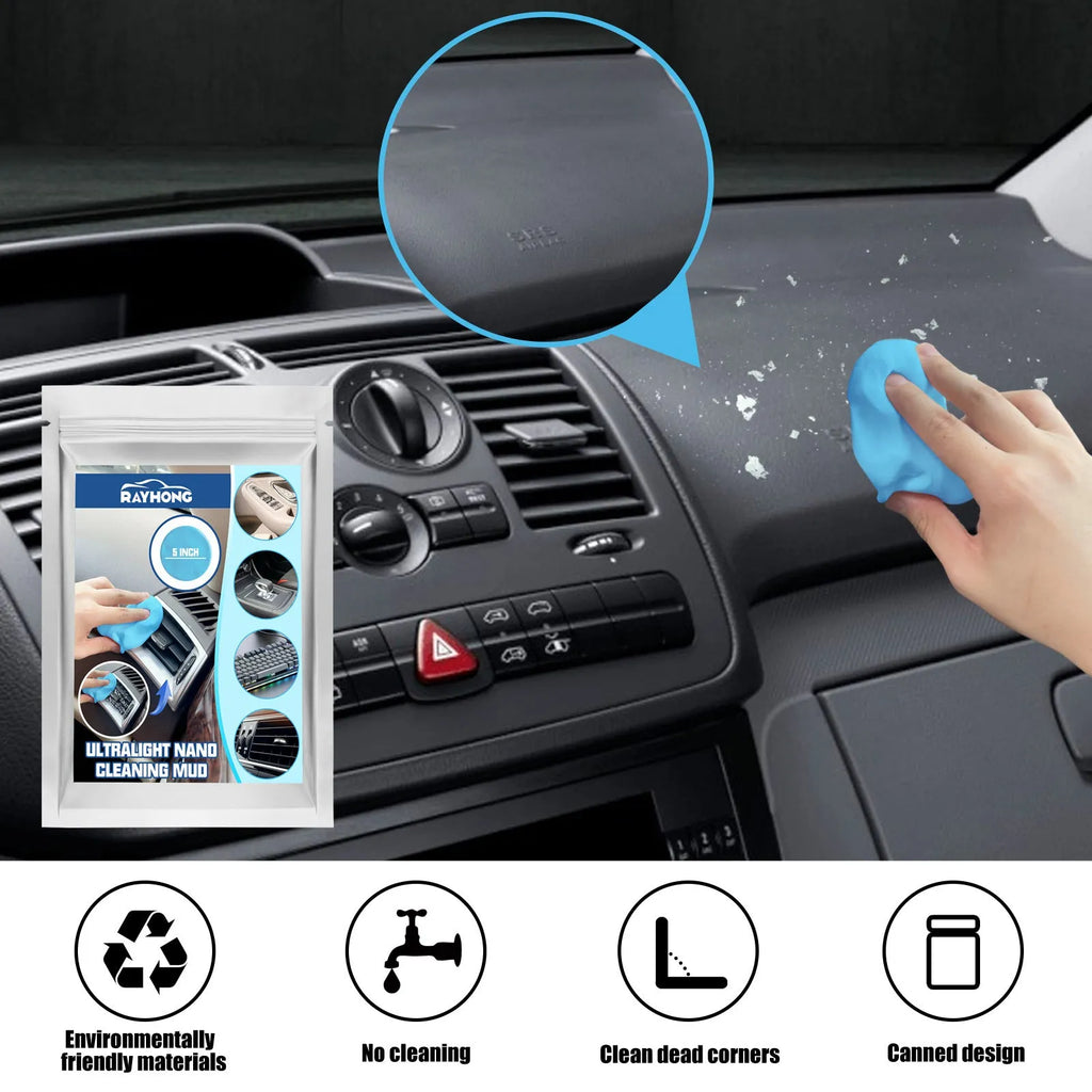 Car interior gap cleaning mud for dust removal from vehicle crevices and household electronics.