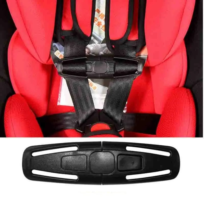 Black nylon PA66 buckle for child safety seat 5-point harness measuring 14.5 by 4 centimetres