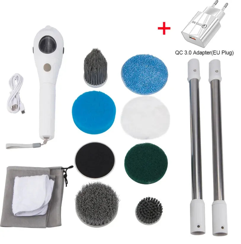 White ABS handheld cleaning ball with rechargeable lithium battery and British Standard plug