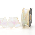 Fishtail yarn mesh decorative ribbon with colourful wave pattern in 4cm width