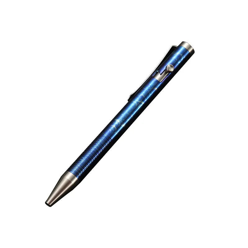 Titanium alloy gun bolt handle ballpoint pen with phantom colour finish.