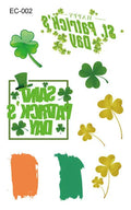 St. Patrick's Day clover design temporary tattoo sticker on paper backing.