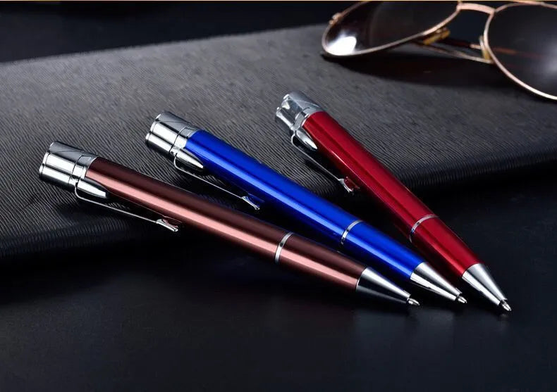 Metal windproof pen jet lighter in six colours with key chain