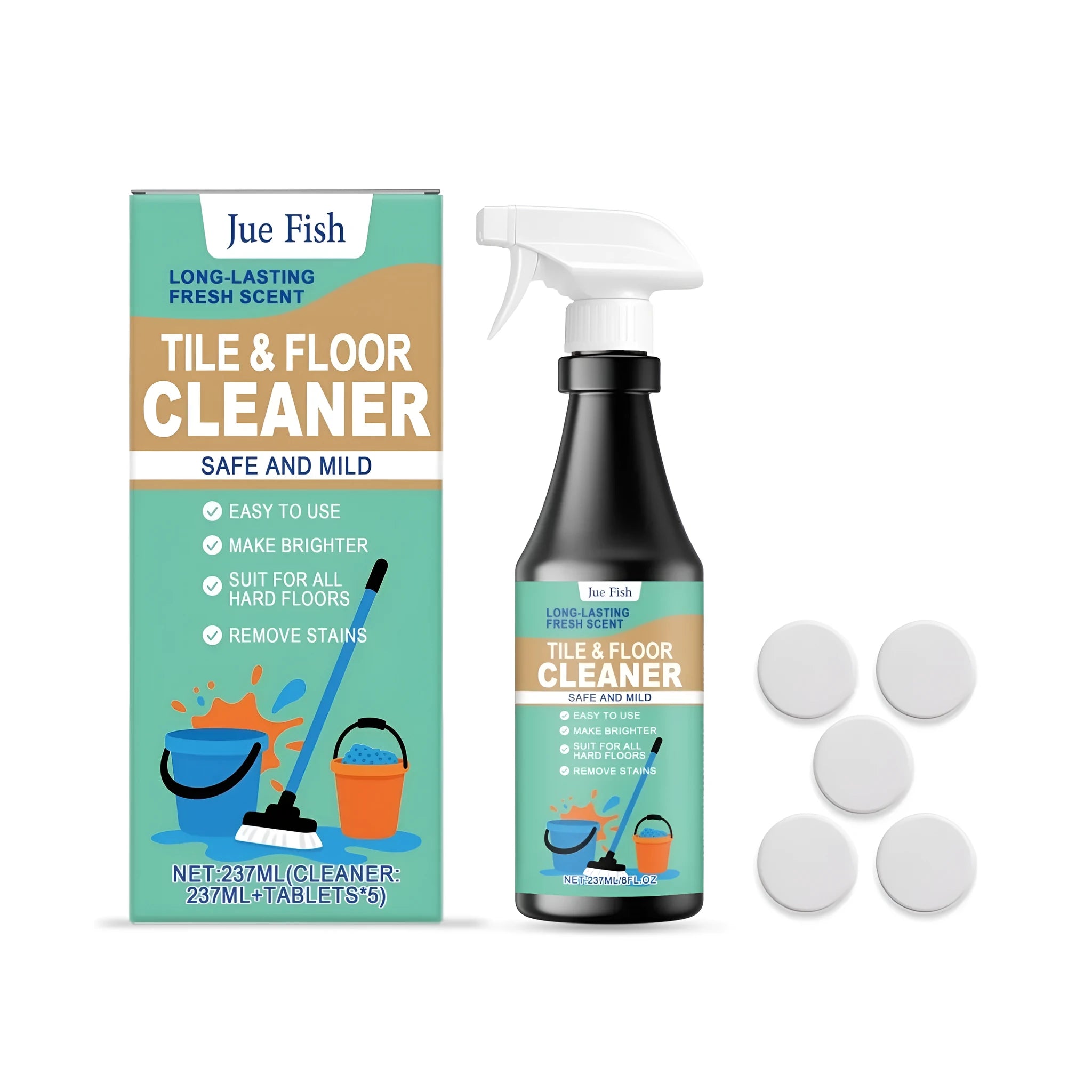 237ml floor cleaner spray bottle with polyoxyethylene ether and lemon essence formula
