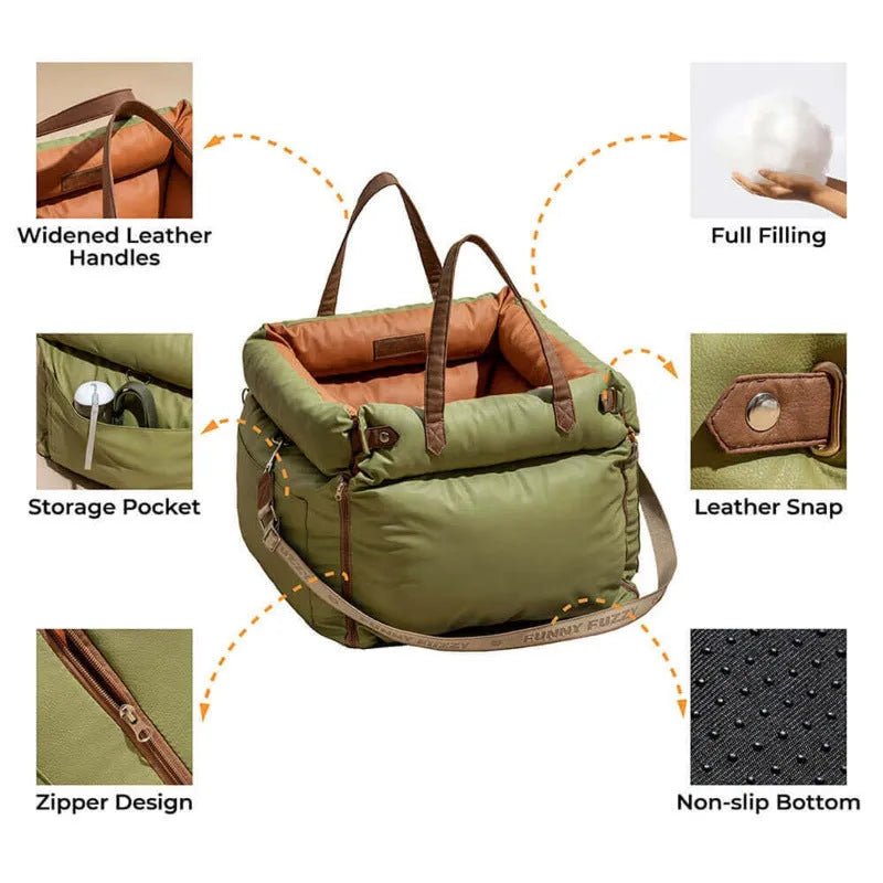 Removable cover pet car nest with waterproof PU leather in 55x50x45cm dimensions