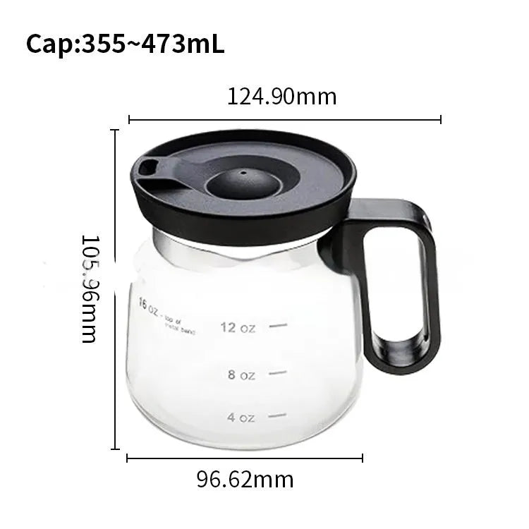 Transparent borosilicate glass coffee maker with silicone protective cover