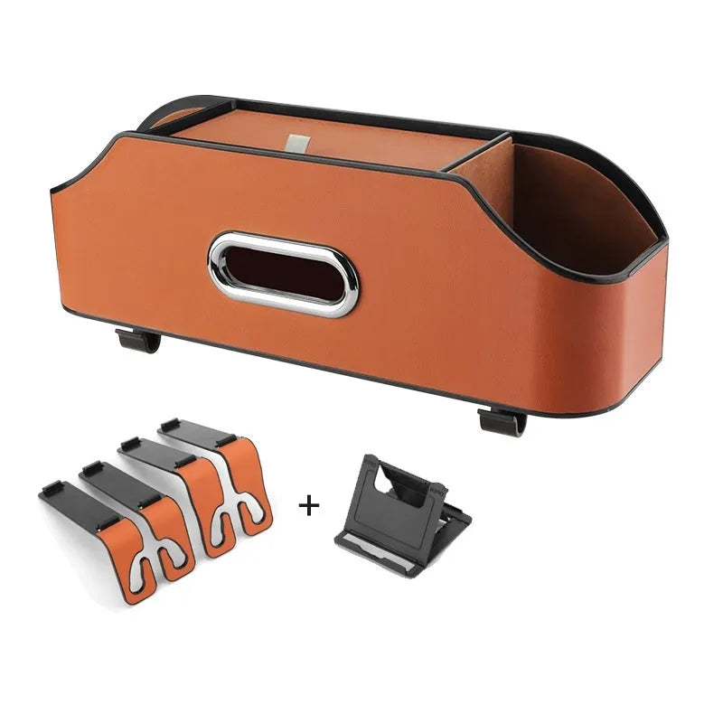 Genuine leather car tissue box holder with 2 litre capacity in various colours