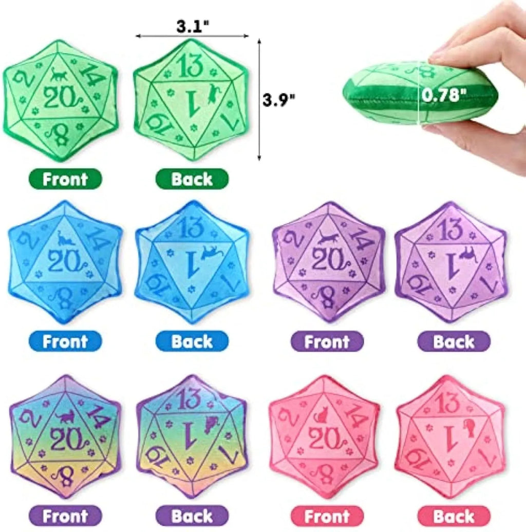 Blue dice-shaped catnip toy with organic catmint filling for interactive feline play
