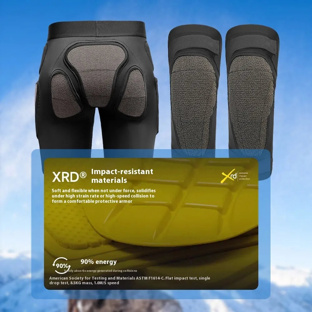 X-ray diffraction ski protective inner wear hip pads and knee pads in Asian sizes S M L XL