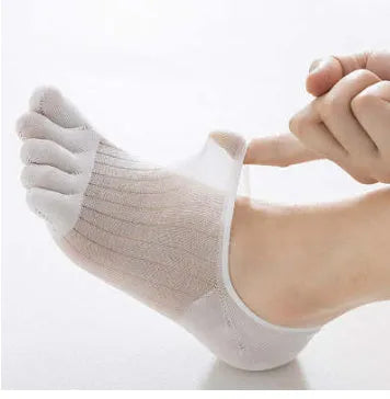 Modal five-finger ultra-thin breathable boat socks in five colour options