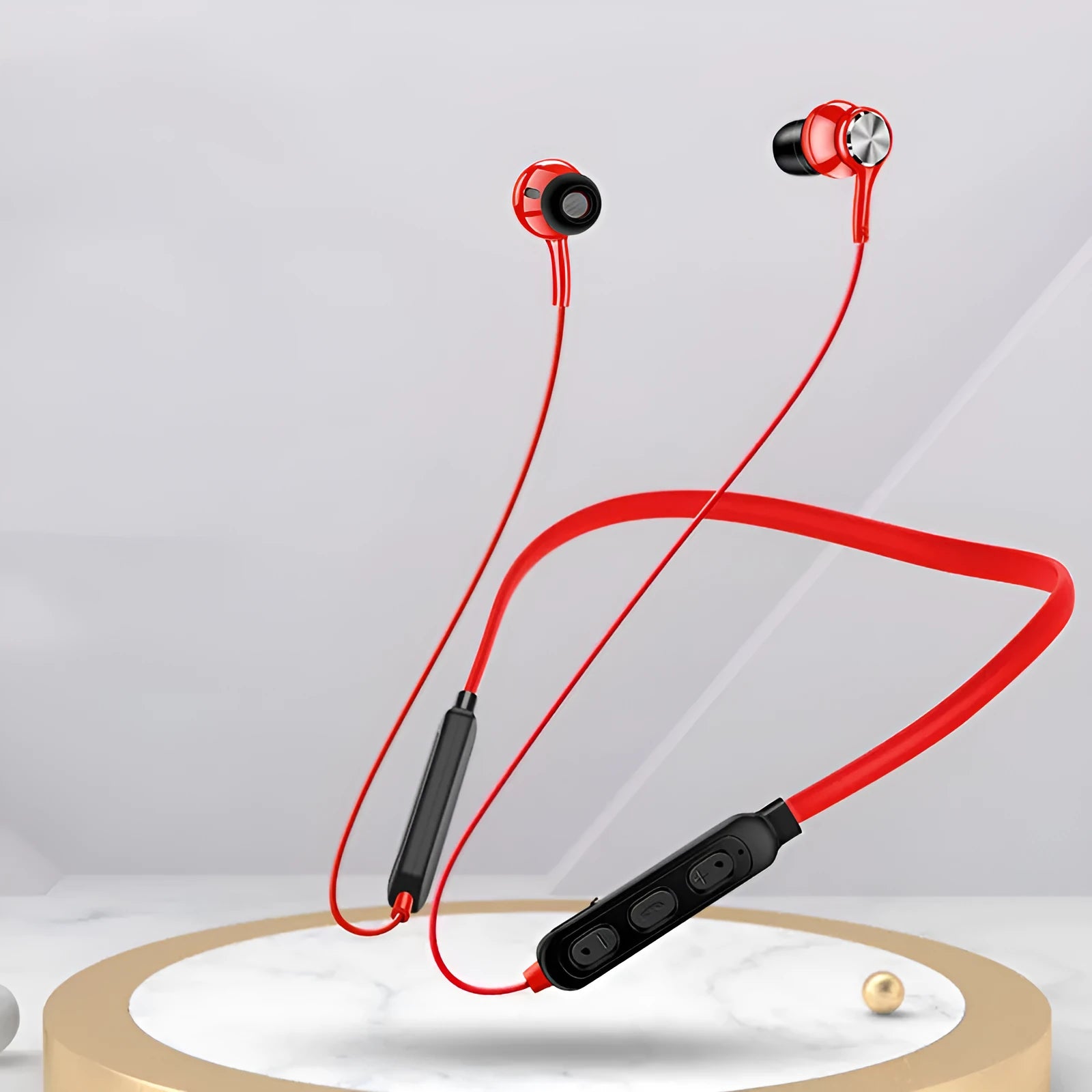 G03 black sports Bluetooth earphones with neckband design and bilateral earpieces