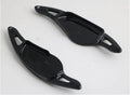 Carbon fibre look steering wheel paddle shift replacements for car interior modification