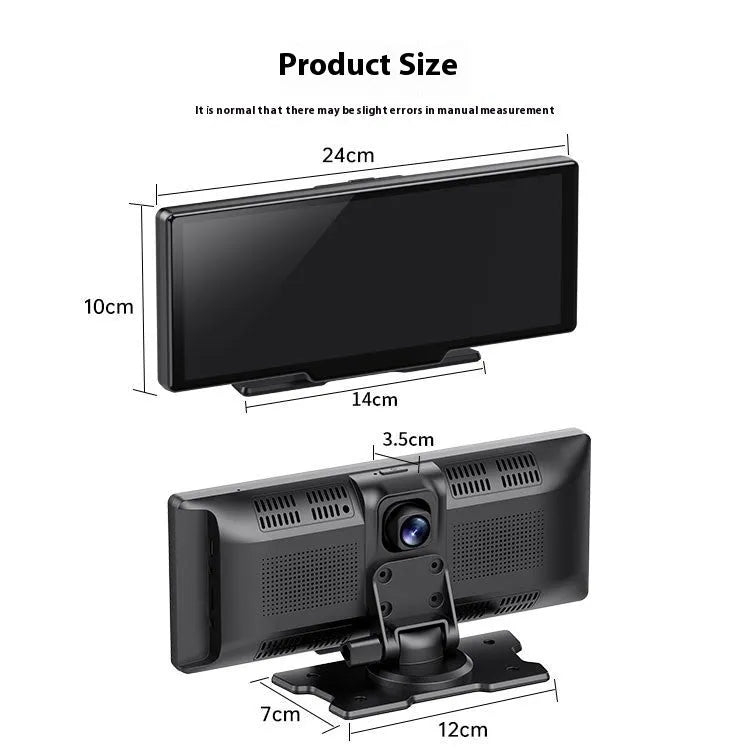 10-inch car smart screen with CarPlay navigation and driving recorder functions