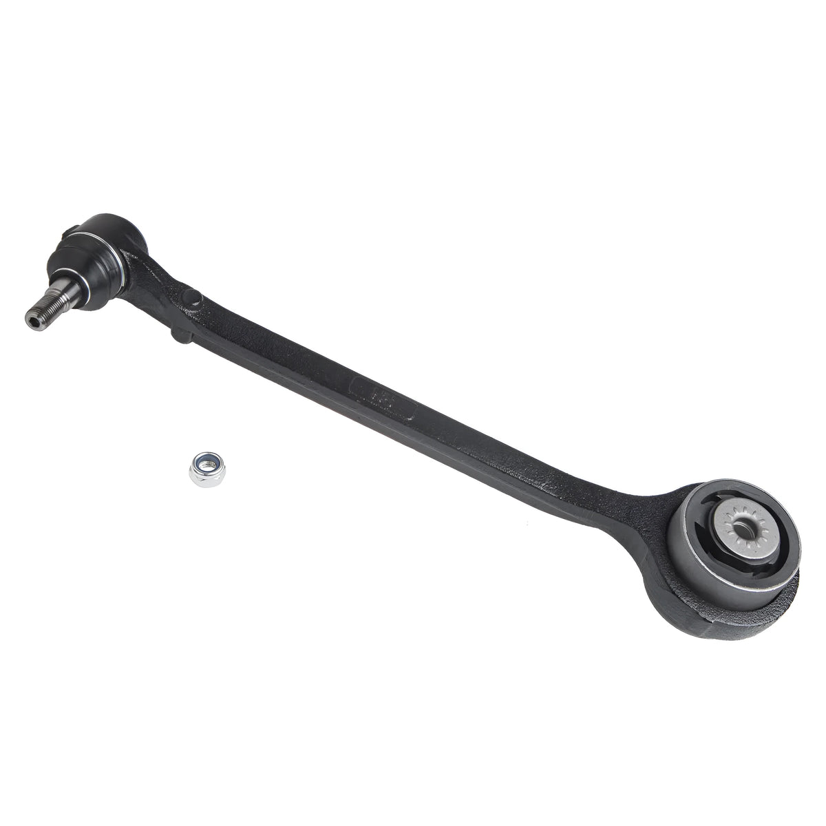 Black automotive suspension control arm for Chrysler and Dodge vehicles.