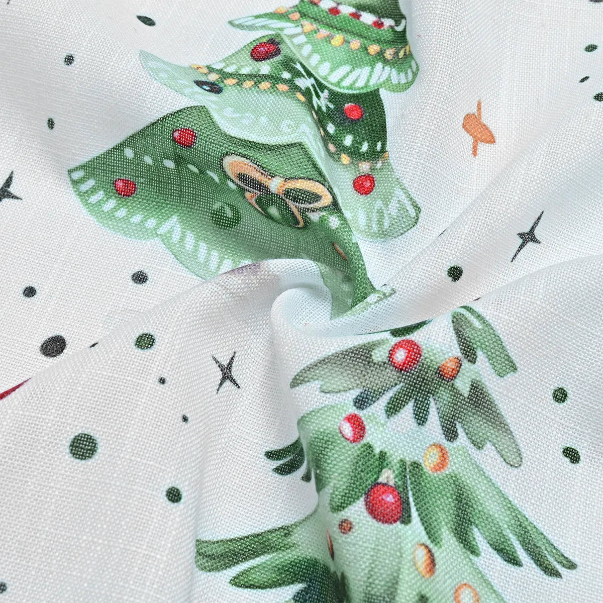 Christmas Forest patterned punching curtain made of polyester fabric for window sunshade.