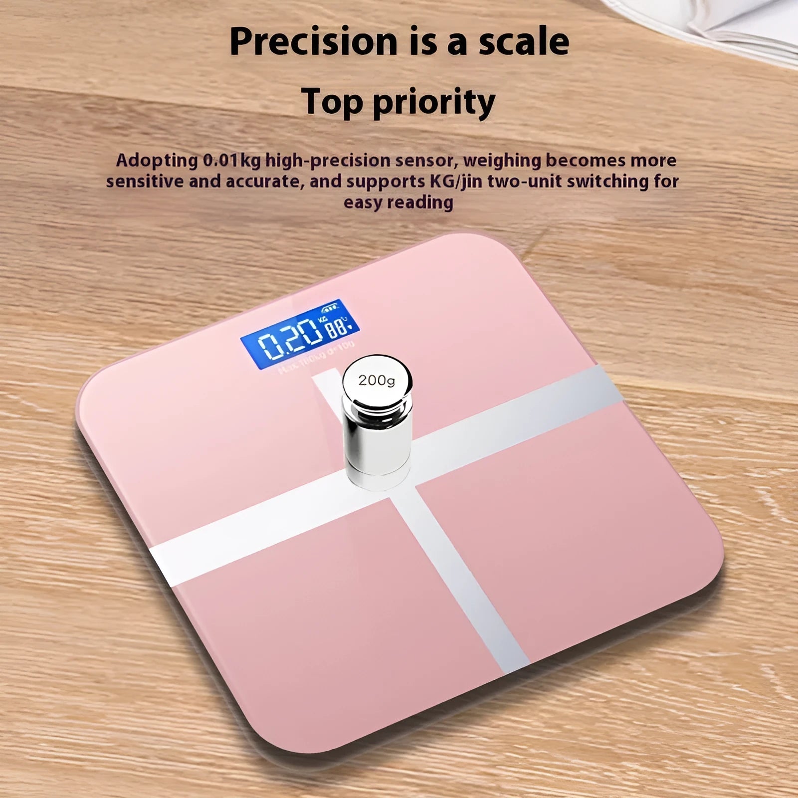 Digital bathroom scale in multiple colours with 26cm platform
