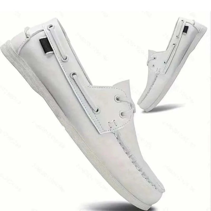 Men's British style casual shoes in artificial PU with a flat heel and round toe.