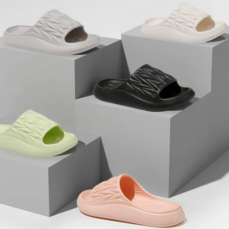 Leaf texture design EVA slippers in multiple colours with non-slip soles