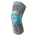 Sky blue elastic fibre knee pad for running and basketball sports.
