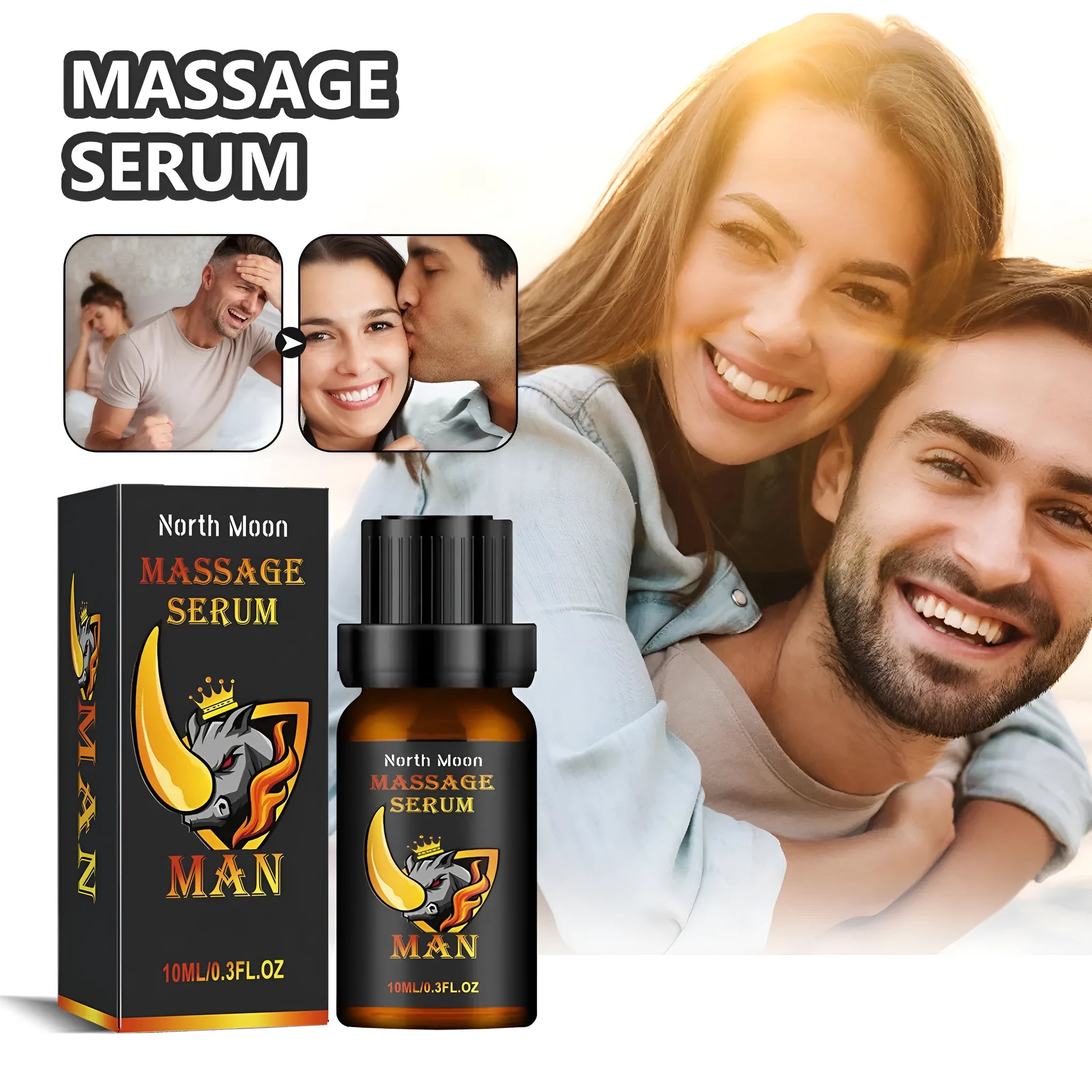 10ml bottle of men's body care essential oil for external massage with endurance support