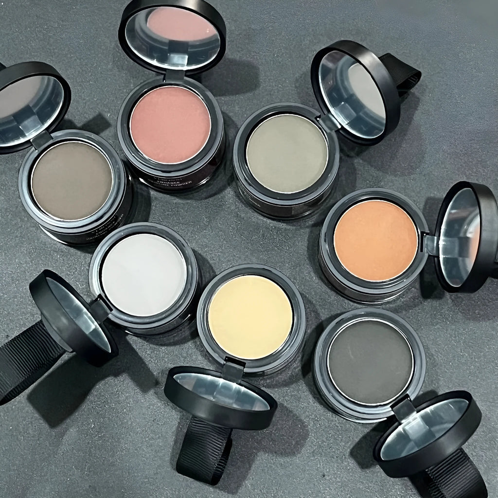 Hairline powder compact for shadow repair and skin colour improvement in 14 universal shades