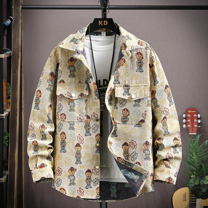 Casual lapel shirt coat with long sleeves and straight hem in multiple colour options