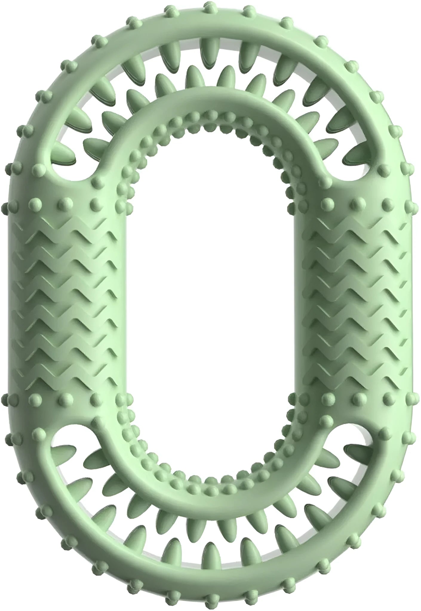 Blue O-ring shaped dog chew toy for aggressive chewers with dental cleaning benefits
