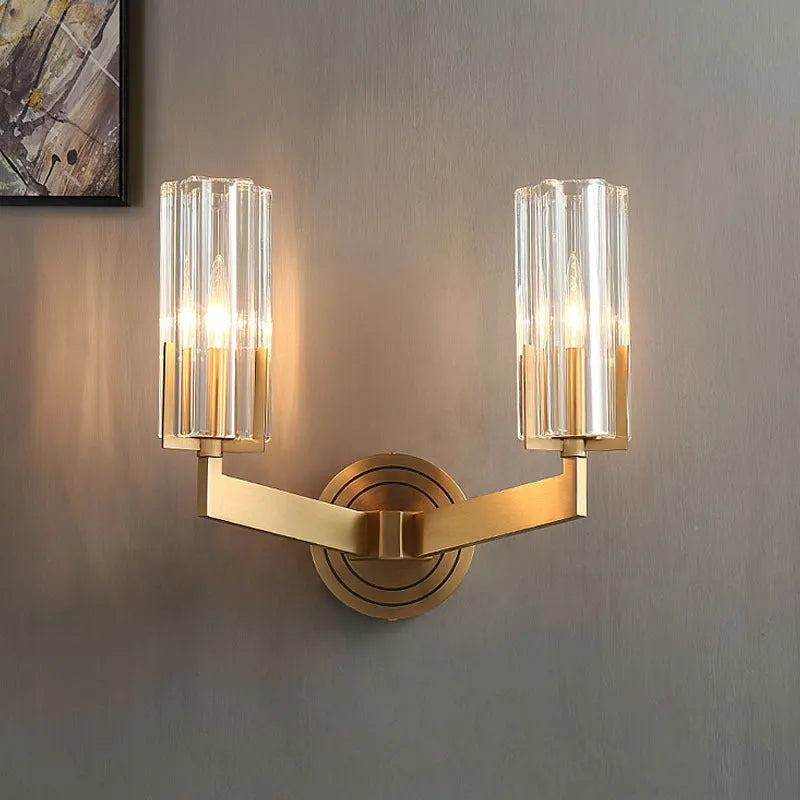Copper wall lamp with minimalist Nordic design for bedroom bedside lighting