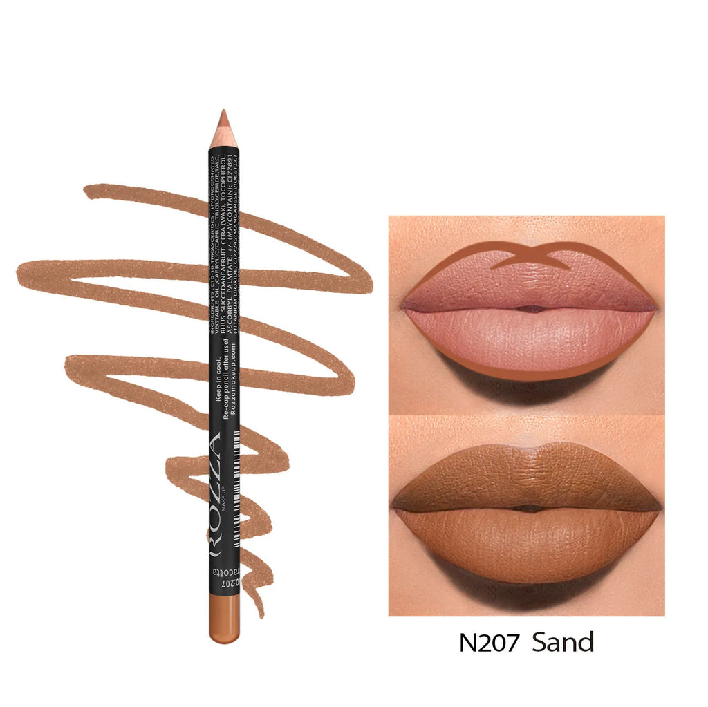 Matte rich wood body lip liner pencil in various shades for 24 hour no stain wear