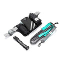 Black nylon dog walking waist bag and leash set for outdoor pet training activities