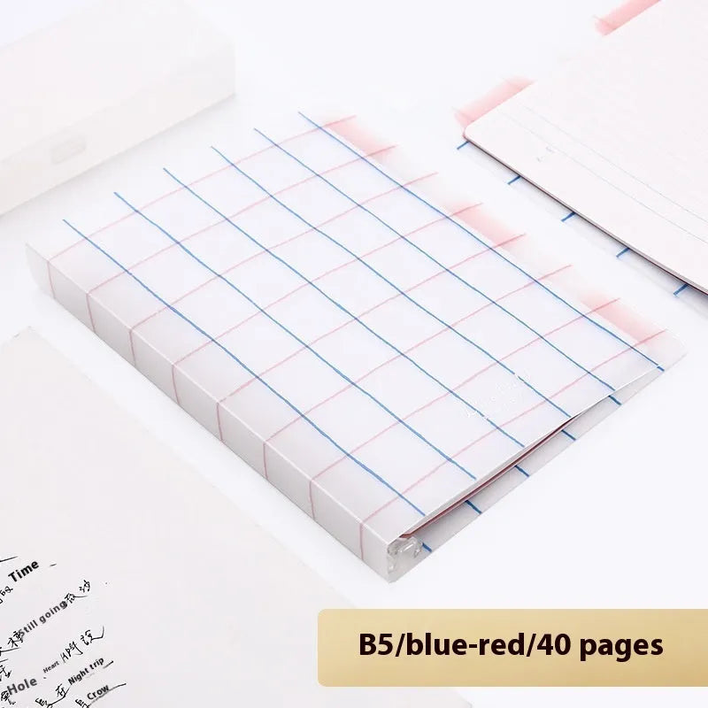 Refillable B5 spiral notebook with coloured PP cover and loose-leaf paper