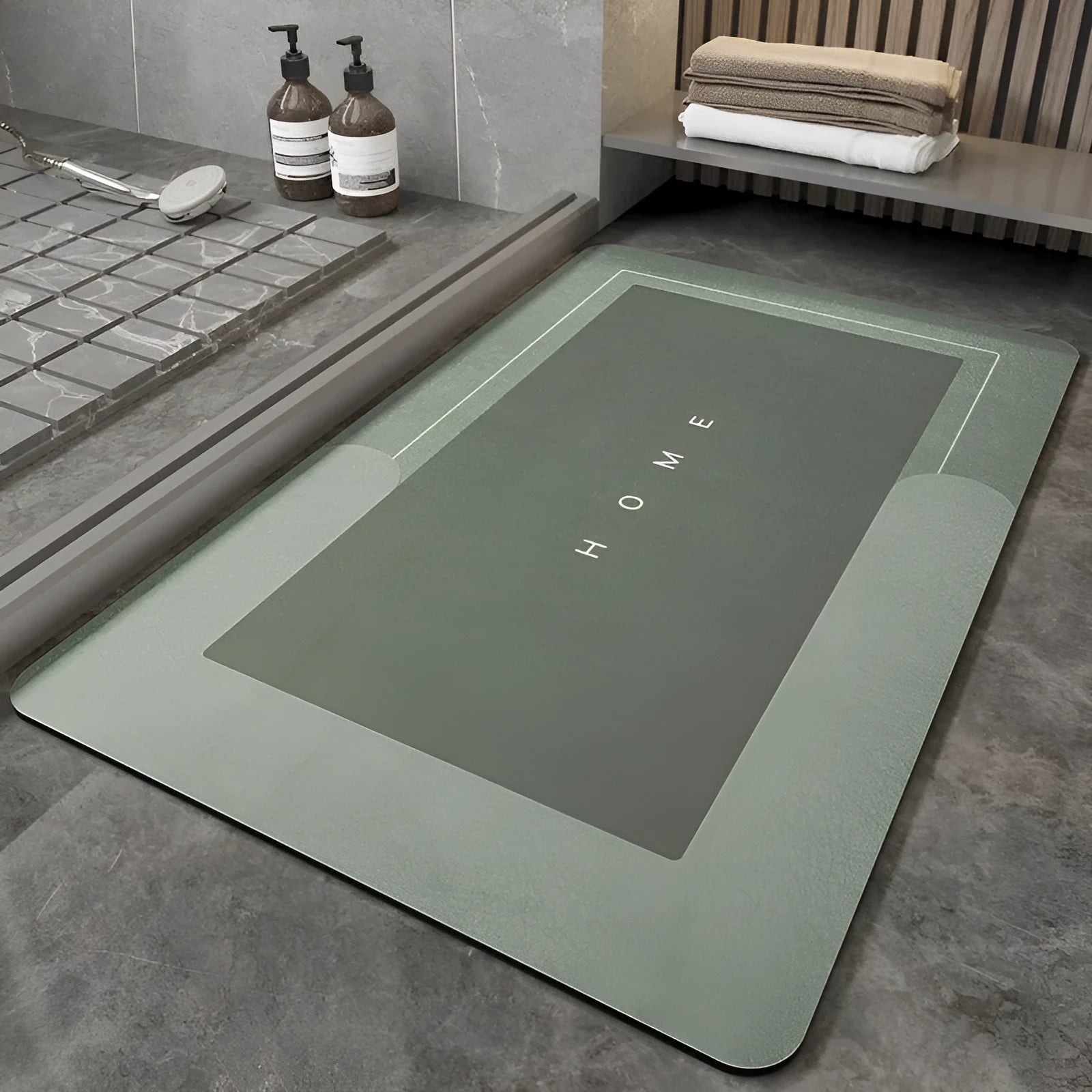 A blended material floor mat in Baikal blue, available in oval and rectangular shapes.