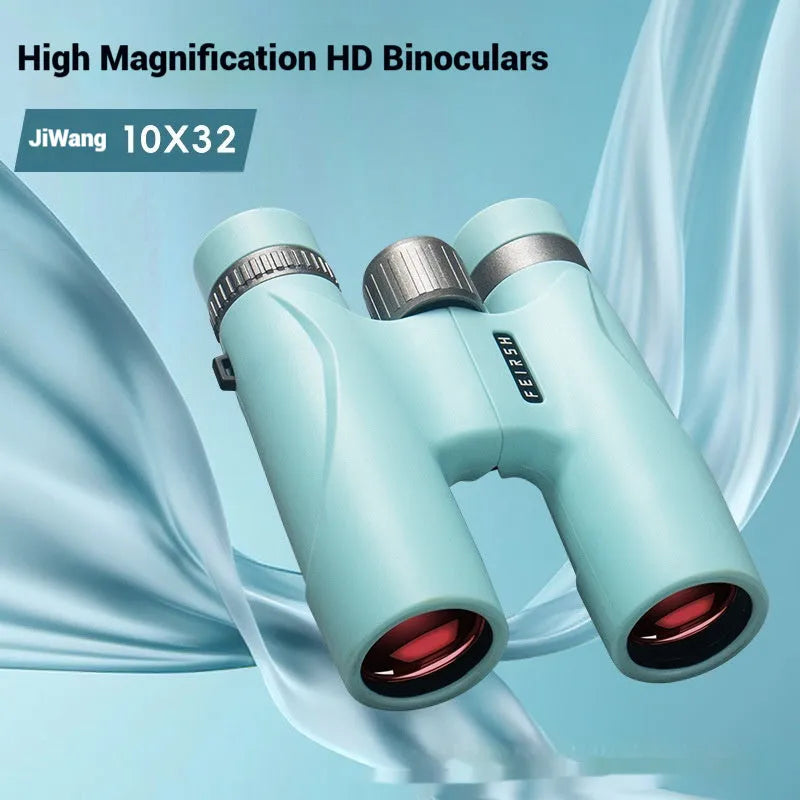 Wine red film imaging binoculars with 10x32 magnification in blue or grey colour