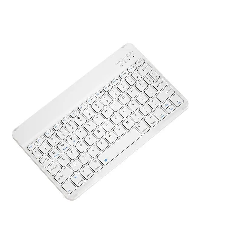 Girls Bluetooth tablet keyboard in multiple colour options including white, green, and pink on a desk