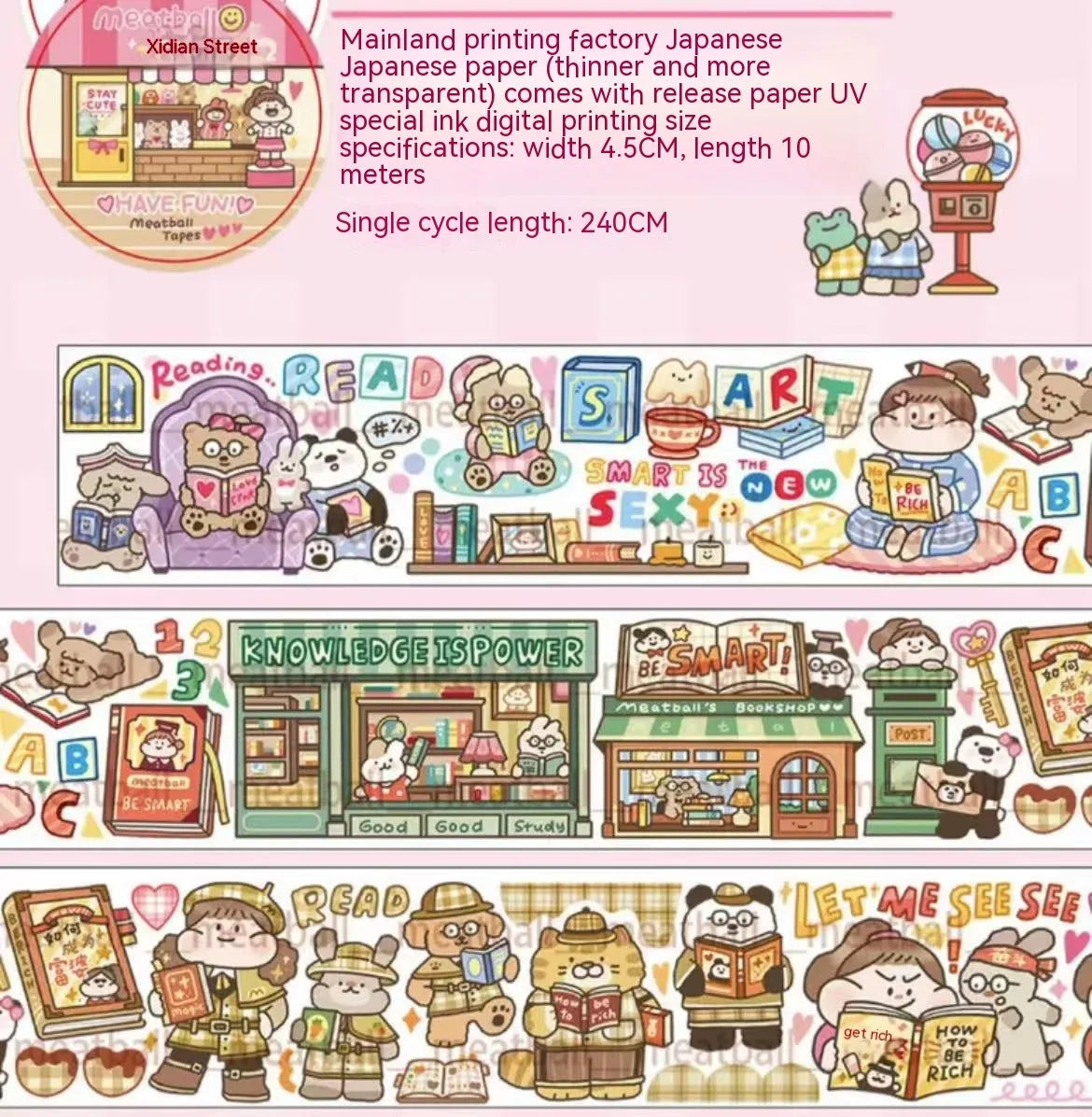 Cartoon character stickers on Japanese paper for haemorrhoid tape packaging decoration