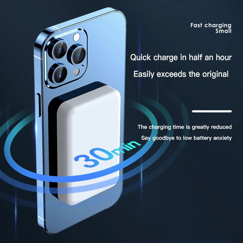 Pink purple white wireless magnetic power bank 20000mAh 20W output plastic charger