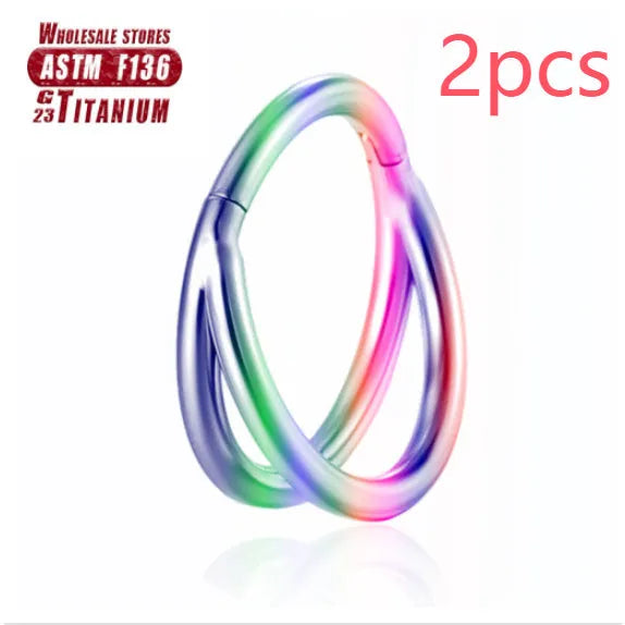 F136 titanium alloy nose ring in gold or silver with 1.2mm gauge available in multiple lengths