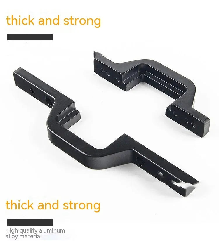 Black aluminium alloy LED reverse light mounting bracket for Jeep Wrangler off-road vehicle.
