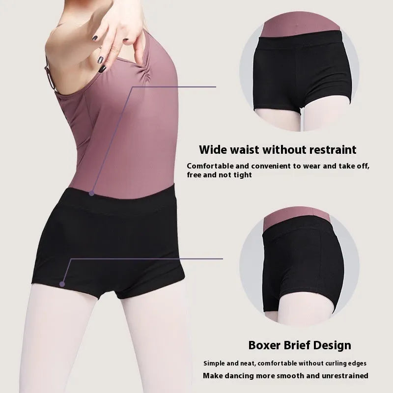 Black cotton women's dance practice pants shown flat, available in sizes from small to 2XL.
